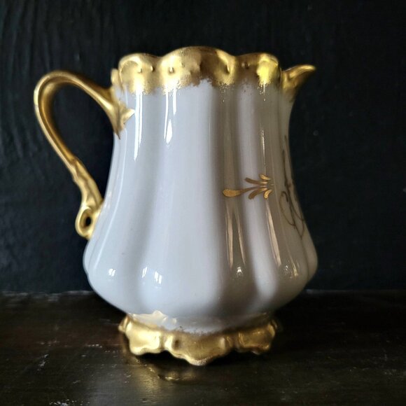 Antique Limoges Elite Works France Monogrammed Porcelain Creamer - Picture 4 of 8